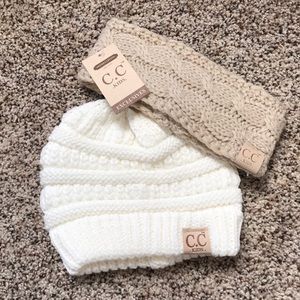 Set of two C.C beanie, C.C headband, kids beanies